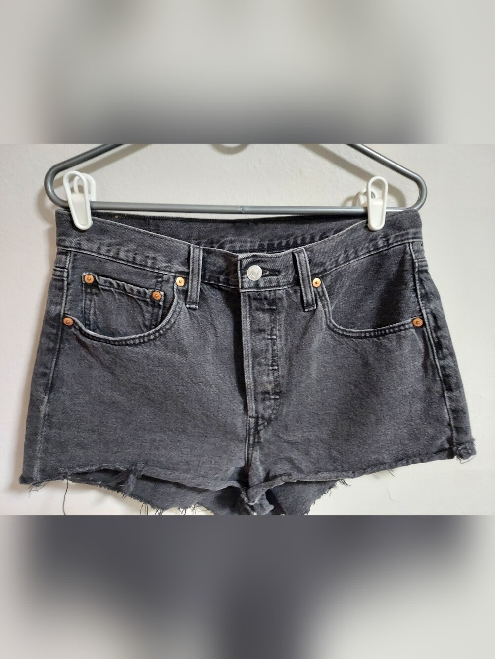Levi's 501 Black Denim Cutoff Shorts - Classic High-Rise Women's Shorts